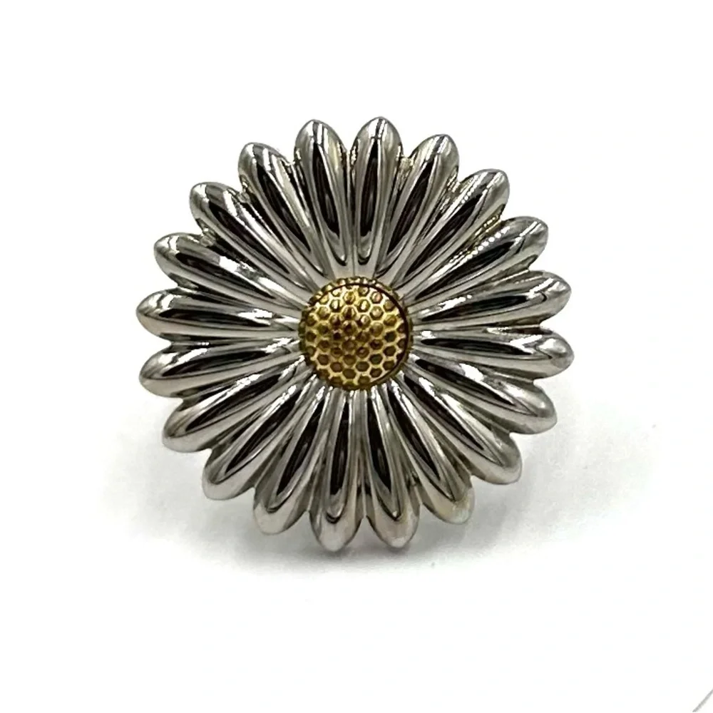 Nadri Stainless Steel Daisy Ring 10.25 NWOT